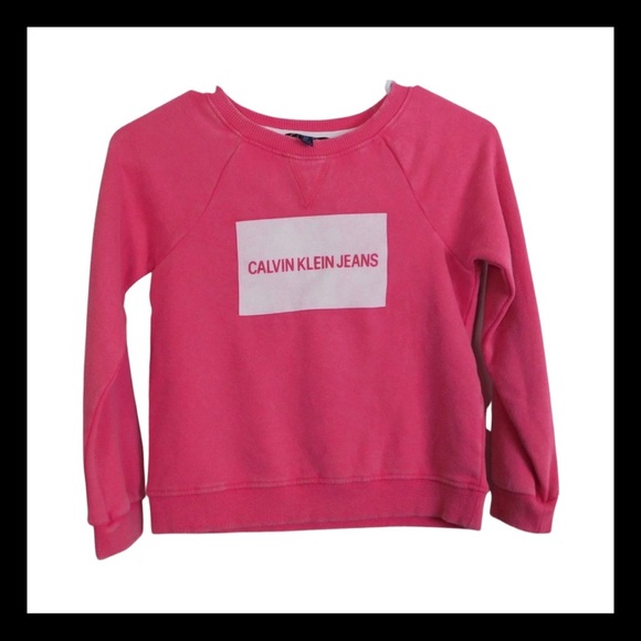 NWT  Calvin Klein Jeans Pink Sweatshirt Girl's 7 - Picture 1 of 6